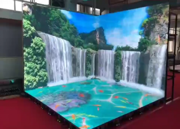 瀑布傾瀉特效LED互動地上墻面顯示大屏幕